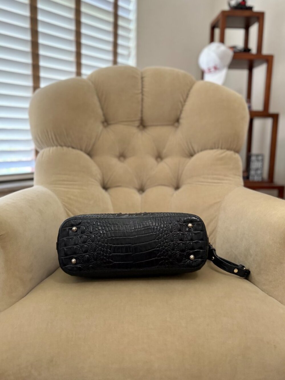 Auth BRAHMIN Signature MELBORNE Croc Embossed Leather Convertible Satchel Bag... - Picture 6 of 7